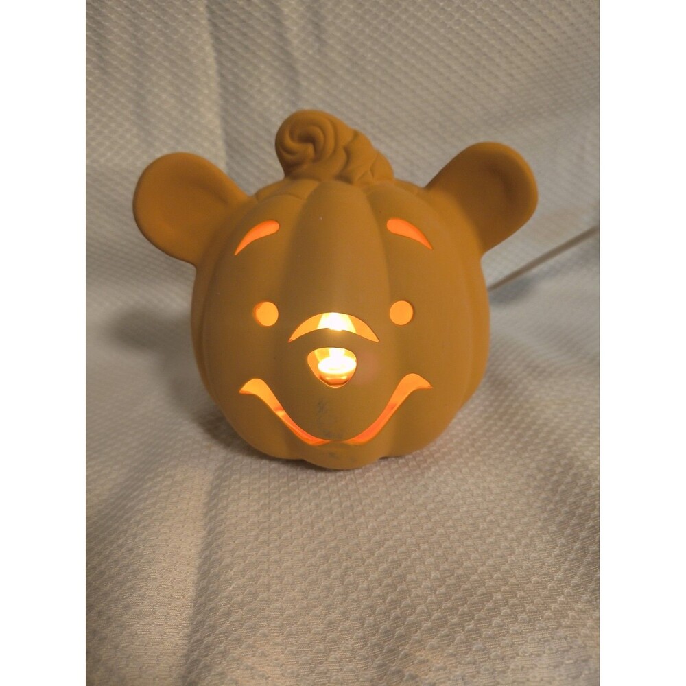 Vintage Disney Store Pooh Trick or Treat Terra Cotta Electric Light Box